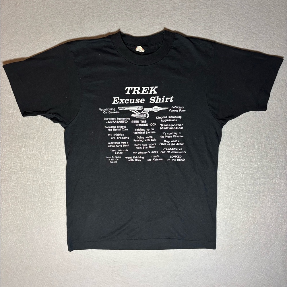 Star Trek Excuse T Shirt Vintage Mens Medium Single Stitch Vintage Tee USA Made